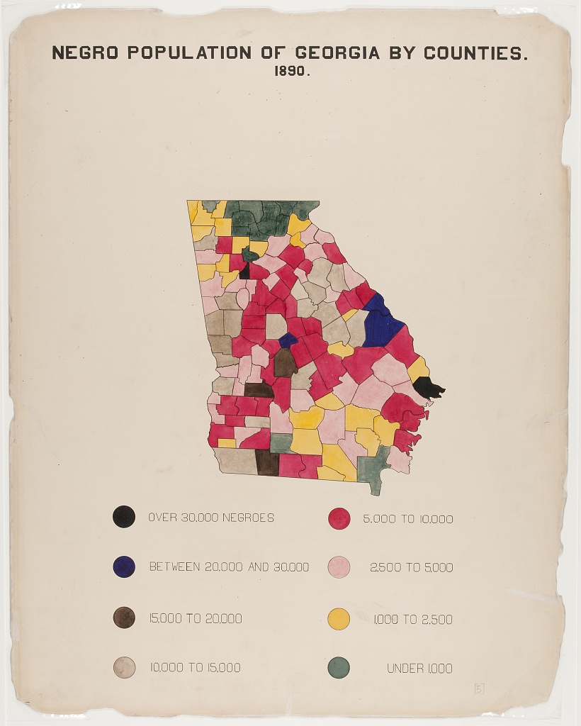 A map depicting the negro population of Georgia by counties