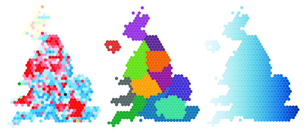 UK hexagon map